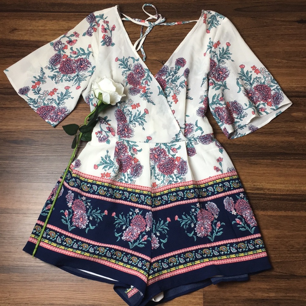 Floral print romper